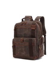 Men's Canvas Laptop Backpack School Bag 15.6" Waterproof Travel Bag