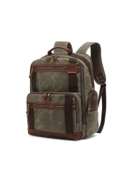 Men's Canvas Laptop Backpack School Bag 15.6" Waterproof Travel Bag