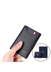 Williaampolo Men Wallet 6 Card Holders Wallet For Men Luxury Leather Credit Card Wallet Male Small Wallet Gift For Husband Black