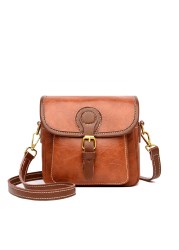 Fashion Vintage Women Messenger Bag Cowhide and PU Leather Designers Handbag Luxury Women Shoulder Bags Female Crossbody Bags