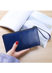 New Fashion Women Office Lady PU Leather Long Wallet Clutch Zipper Business Bag Wallet Card Holder Large Capacity Wallet