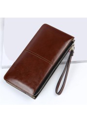 New Fashion Women Office Lady PU Leather Long Wallet Clutch Zipper Business Bag Wallet Card Holder Large Capacity Wallet