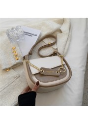 Burminsa Small Saddle Shoulder Crossbody Bags for Women Brand Designer Half Circle Flap Armpit Soft Ladies Handbags Spring 2022