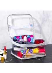 Bfuming Fashion Portable Makeup Bag for Women PVC Transparent Waterproof Large Capacity Travel Cosmetic Storage Bag