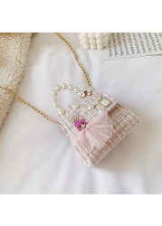 Korean Style Mini Handbags For Women Cute Bow Princess Tote Bag For Toddler Girls Party Shoulder Bag Gift