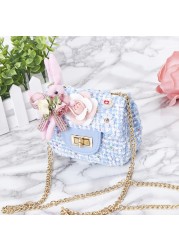 Sequin Bag for Girls, Princess Bag, Pearl, Floral Pattern, Sequin Shoulder Bag