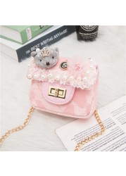 Sequin Bag for Girls, Princess Bag, Pearl, Floral Pattern, Sequin Shoulder Bag