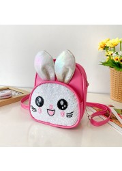 Cute Embroidered Rabbit Backpack Kindergarten School Bag Multi-purpose Girls Messenger Bag Shoulder Bag Children's Accessories