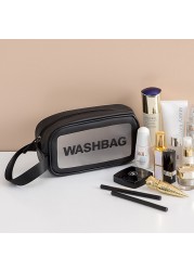 PVC transparent waterproof makeup bag for women large capacity travel portable scrub toilet makeup bag dressing storage bag