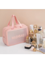 PVC transparent waterproof makeup bag for women large capacity travel portable scrub toilet makeup bag dressing storage bag