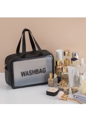 PVC transparent waterproof makeup bag for women large capacity travel portable scrub toilet makeup bag dressing storage bag