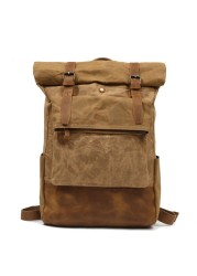 Backpack Men Casual Daypack Vintage Canvas Backpack School Boys Designer Waterproof Travel Bag Male Backpack Mochila