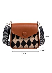 Female Retro PU Crossbody Bag Lady PU Leather Small Flap Messenger Bag for Women Shopping Fashionable Decor