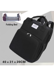 2020 New Woman Portable Folding Bed Light Diaper Backpack Large Capacity Multifunctional Leisure Double Shoulder Nappy Bag