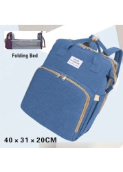 2020 New Woman Portable Folding Bed Light Diaper Backpack Large Capacity Multifunctional Leisure Double Shoulder Nappy Bag