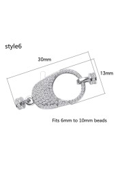 Silver 925 plated platinum inlaid pearl bracelet necklace multi-row double row connection buckle DIY jewelry accessories