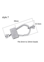 Silver 925 plated platinum inlaid pearl bracelet necklace multi-row double row connection buckle DIY jewelry accessories