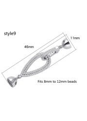 Silver 925 plated platinum inlaid pearl bracelet necklace multi-row double row connection buckle DIY jewelry accessories