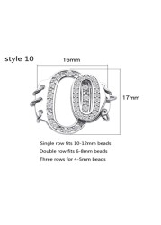 Silver 925 plated platinum inlaid pearl bracelet necklace multi-row double row connection buckle DIY jewelry accessories