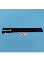 Close End 20-24cm 1pc White Black Gold Silver Metal Zipper For Sewing Zip Garment Accessories Jeans Zippers DIY Zipper Tools