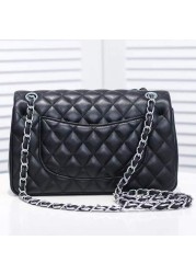 2022 classic luxury designer women classic leather flap diamond checked chain strap shoulder bag European brand sheepskin