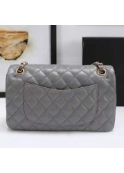 2022 classic luxury designer women classic leather flap diamond checked chain strap shoulder bag European brand sheepskin