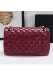 2022 classic luxury designer women classic leather flap diamond checked chain strap shoulder bag European brand sheepskin