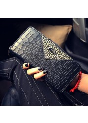 Women's Wallet Crocodile Pattern Purse Female Long Wallet Coin Purse Fashion Zipper Bag for Women Card Holders Clutch Money Bag