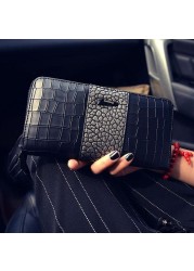 Women's Wallet Crocodile Pattern Purse Female Long Wallet Coin Purse Fashion Zipper Bag for Women Card Holders Clutch Money Bag