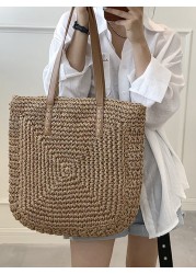 summer woven women bag large capacity straw woman shopper beach handmade handbags high design for women fashion female shoulder bag