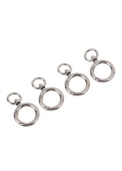 4pcs Open Circle Snap Hook Spring Gate O Ring Trigger Clasps Leather Bag Strap