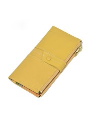 2022 New Korean Women's Wallet Long Large Capacity Zipper Two Fold Clutch Bag Female Leather Wallet