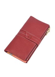 2022 New Korean Women's Wallet Long Large Capacity Zipper Two Fold Clutch Bag Female Leather Wallet