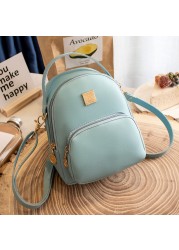 Ladies Backpack Luxury Pu Pikawai Cute and Elegant Girls School Bag Simple Pure Color Backpack Mochila