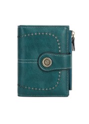 Pu Leather Wallet Women Short Zipper Wallets Retro Small Coin Purse Money Bag Wallet For Female Card Holder