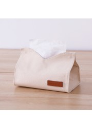 Cotton Canvas Simple Tissue Box Living Room Pumping Tissue Box Car Towel Napkin Paper Holder Pouch Chic Table Home Decor