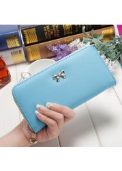 Women Long Wallets Clutch White High Quality Leather Tassel Ladies Zipper Bag Phone Coin Cash Receipt Card Holder