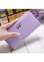 Women Long Wallets Clutch White High Quality Leather Tassel Ladies Zipper Bag Phone Coin Cash Receipt Card Holder