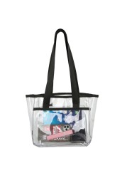 Fashion Summer PVC Transparent Handbag Tote Large Capacity Clear Women Beach Shoulder Bag Travel Clutch Brand Designer Handbags