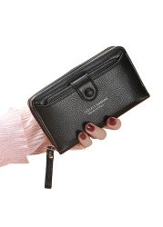 Brand Yellow Women Wallet Soft PU Leather Female Small Purse Hasp Card Holder Coin Short Wallets Slim Small Purse Zipper Keychain