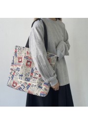 Xierya Canvas Bag Female Large Capacity Student Bag Canvas Bag Shoulder Bag New Fashionable Clothes Bag Women Tote Bag Chinese Style