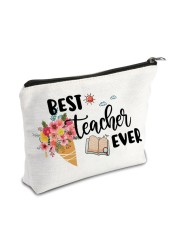 Female cosmetic Toiletry Bag Teacher Appreciation Gifts Teacher Makeup Bag Fashion Cosmetic Pouch Pencil Bag Printing Swanky Bag