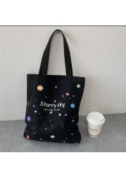 Bfuming Canvas Portable Girls Shopping Bag Shoulder Bag Fashion Large Capacity Handbag Tote