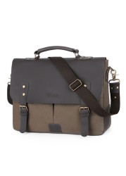 High Quality Business Laptop Canvas Briefcase Shoulder Bag for Men 14'' Computer Handbag Men Vintage Messenger Bag Dropshipping