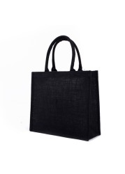 Jute Tote Bags Burlap Bag With Soft Handle For Women Handbag Shopping Bridesmaid Christmas Thanksgiving Gift Organizer