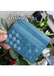 Go Go 100% Leather Credit Card Ultra-thin Brand Business Card Multiple Card Slots Simple Fashion Women Card Bag