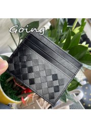 Go Go 100% Leather Credit Card Ultra-thin Brand Business Card Multiple Card Slots Simple Fashion Women Card Bag