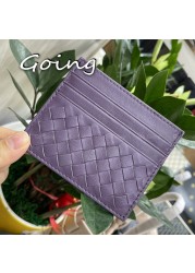 Go Go 100% Leather Credit Card Ultra-thin Brand Business Card Multiple Card Slots Simple Fashion Women Card Bag