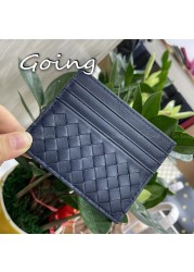 Go Go 100% Leather Credit Card Ultra-thin Brand Business Card Multiple Card Slots Simple Fashion Women Card Bag