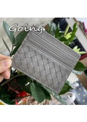 Go Go 100% Leather Credit Card Ultra-thin Brand Business Card Multiple Card Slots Simple Fashion Women Card Bag